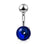 Blue Zircon Cabochon Stone Belly Ring