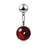 Red Zircon Cabochon Stone Belly Ring