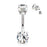 Internally Threaded Double Prong Belly Ring