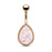 Tear Drop Rose Gold Druzy Stone White Belly Ring