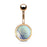 Rose Gold Aqua Fish Scale Belly Ring