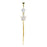 Gold Plated CZ Flower with Chains Belly Ring