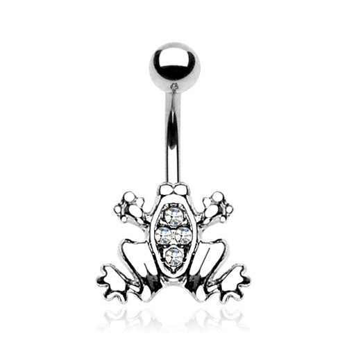 Clear Frog Belly Ring