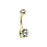 Gold PVD Plated Aurora Gem Ball Belly Ring