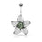 Petal Paved Green Center Belly Ring