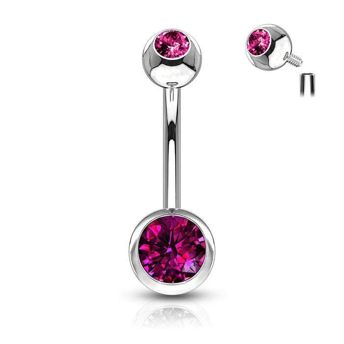 14G Round Dangle Double Belly Button Piercing Ring – OUFER BODY JEWELRY