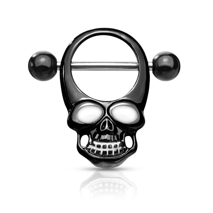 14 Gauge 1/2 Grinning Skull Halloween Nipple Shield