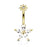Marquise CZ Petals Flower Belly Ring - Golden