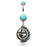 Turquoise Sun and Moon Belly Ring