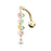 Top Drop Gold Crystals and Flowers Belly Ring