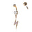 Lightning Bolt CZ Dangle 316L Surgical Steel Belly Button Ring