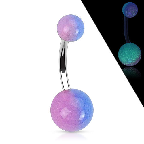 Purple and Blue Glow in the Dark Belly Ring