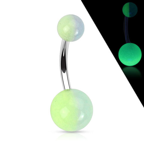 Green and Blue Glow in the Dark Belly Ring