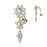 Gold Double Flower Top Drop Dangle Belly Button Ring