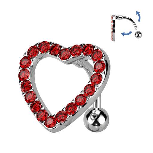 Red Heart Shield Belly Button Ring