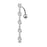 Silver 5 Crystal Hearts Dangle Top Drop Belly Button Ring