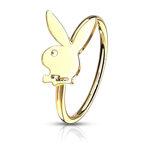 Playboy Bendable Hoop Nose Ring Golden