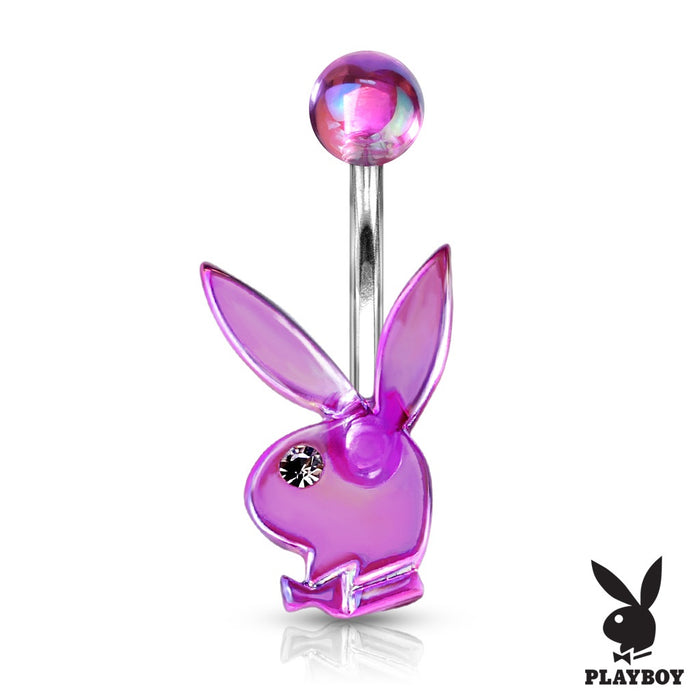 Acrylic Playboy Belly Ring - Purple