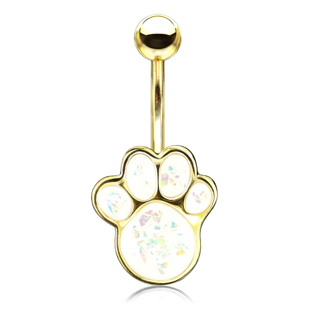 Opal Glitter Puppy Paw - Golden