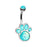 Opal Paw Print Belly Ring