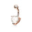 Rose Gold CZ Heart Belly Ring