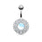 Reflecting Stone Flower Belly Ring