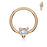 Rose Gold Captive Bead Ring with Crystal Heart