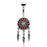 Tribal Flower with Feathers Belly Ring