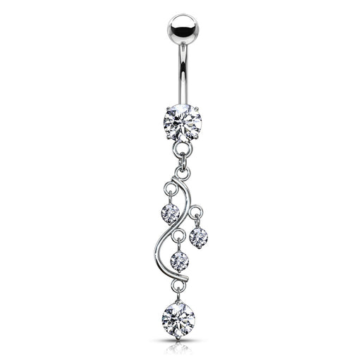 CZ Vine Belly Ring