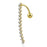 Zig Zag Line Top Drop Belly Ring - Gold Plated