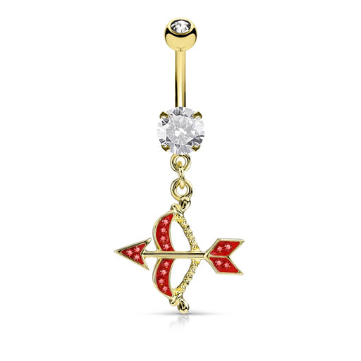 Cupid Bow and Arrow Belly Ring