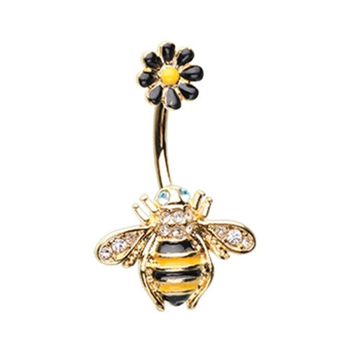 Golden Queen Bee Belly Ring