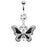 Black Butterfly Belly Ring