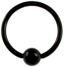 Black Titanium Captive Bead Ring