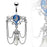 Chandelier Belly Ring with Blue Gem