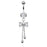 Clear Ribbon CZ with Cascading Beads Belly Ring