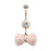Rose Gold Pearl Bow Tie Belly Ring