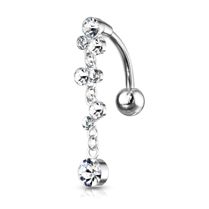 Crystal Bubbles Clear Belly Ring