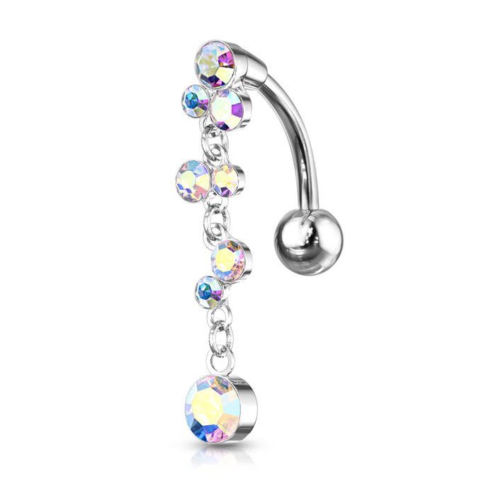 Iridescent Crystal Bubbles Belly Ring