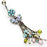 Vintage Flower w/Butterfly and Beads Dangling Belly Ring