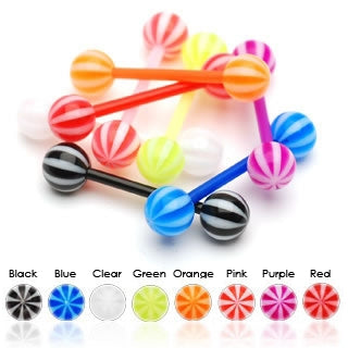 Candy Stripe Flexible Tongue Ring