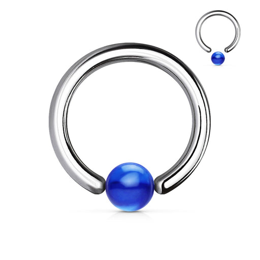 14 GA Blue Acrylic Ball Captive Bead Ring