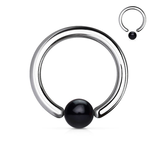 14 GA Black Acrylic Ball Captive Bead Ring