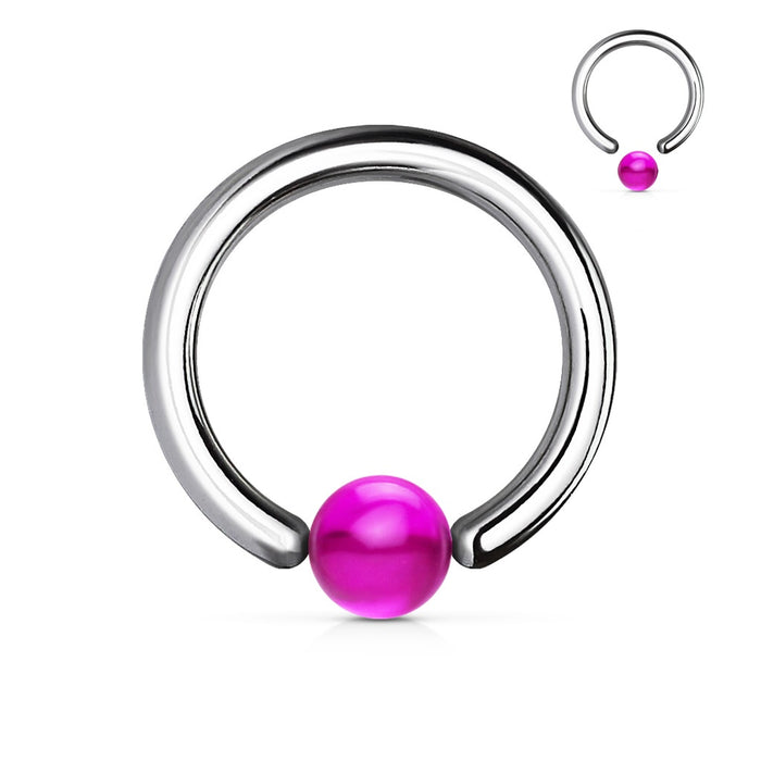 14 GA Purple Acrylic Ball Captive Bead Ring