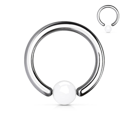 14 GA Clear Acrylic Ball Captive Bead Ring