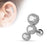 3 Round CZ Set Cartilage Ring - Silver