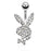 Clear Paved Playboy Belly Ring