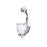 Clear CZ Solitaire Heart Belly Ring