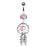 Pink Dream Catcher Navel Ring - Woven Star & Feathers