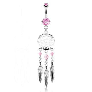 Dreamcatcher Belly Ring - Pink
